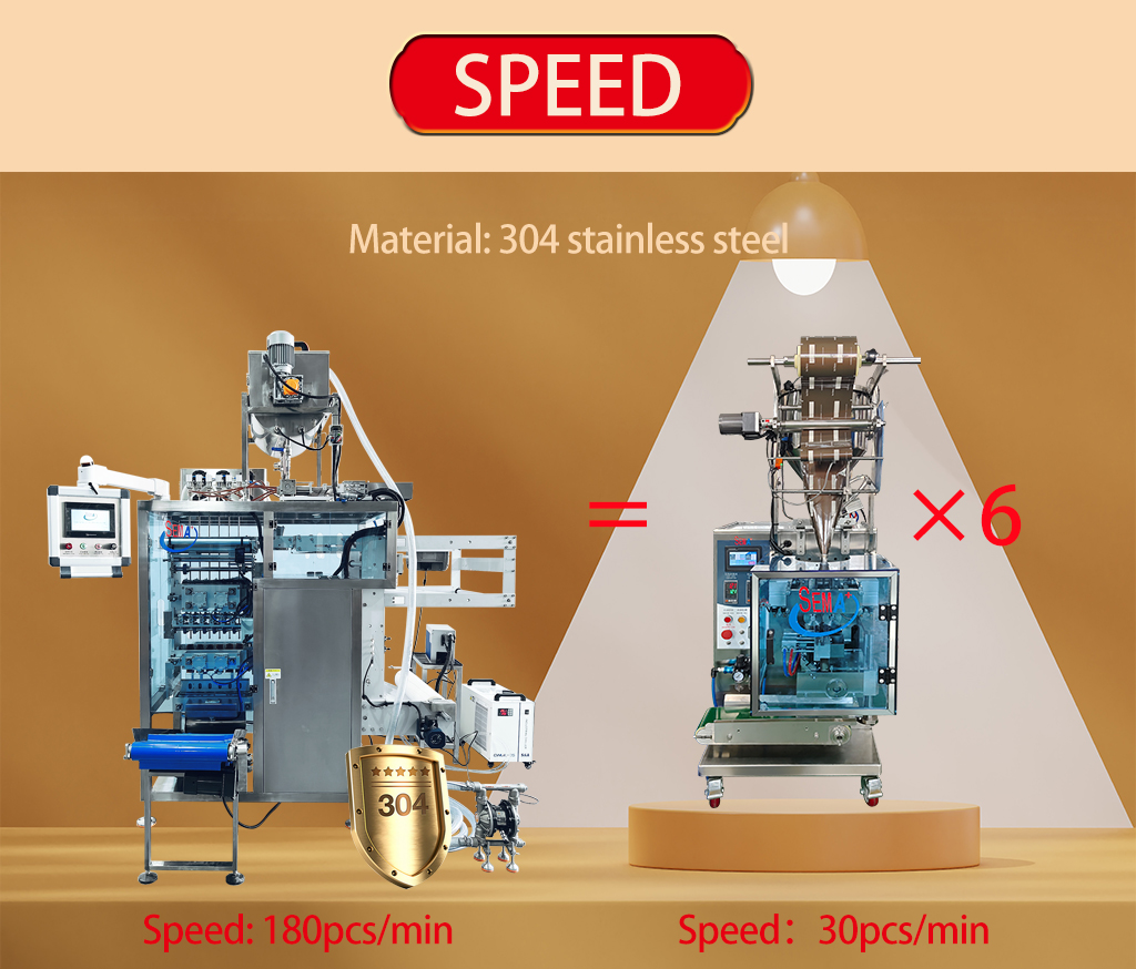 Multifunctional and Multi-channel Sauce Four Side Sealing Paste Multilanes Sachet Packaging Machine