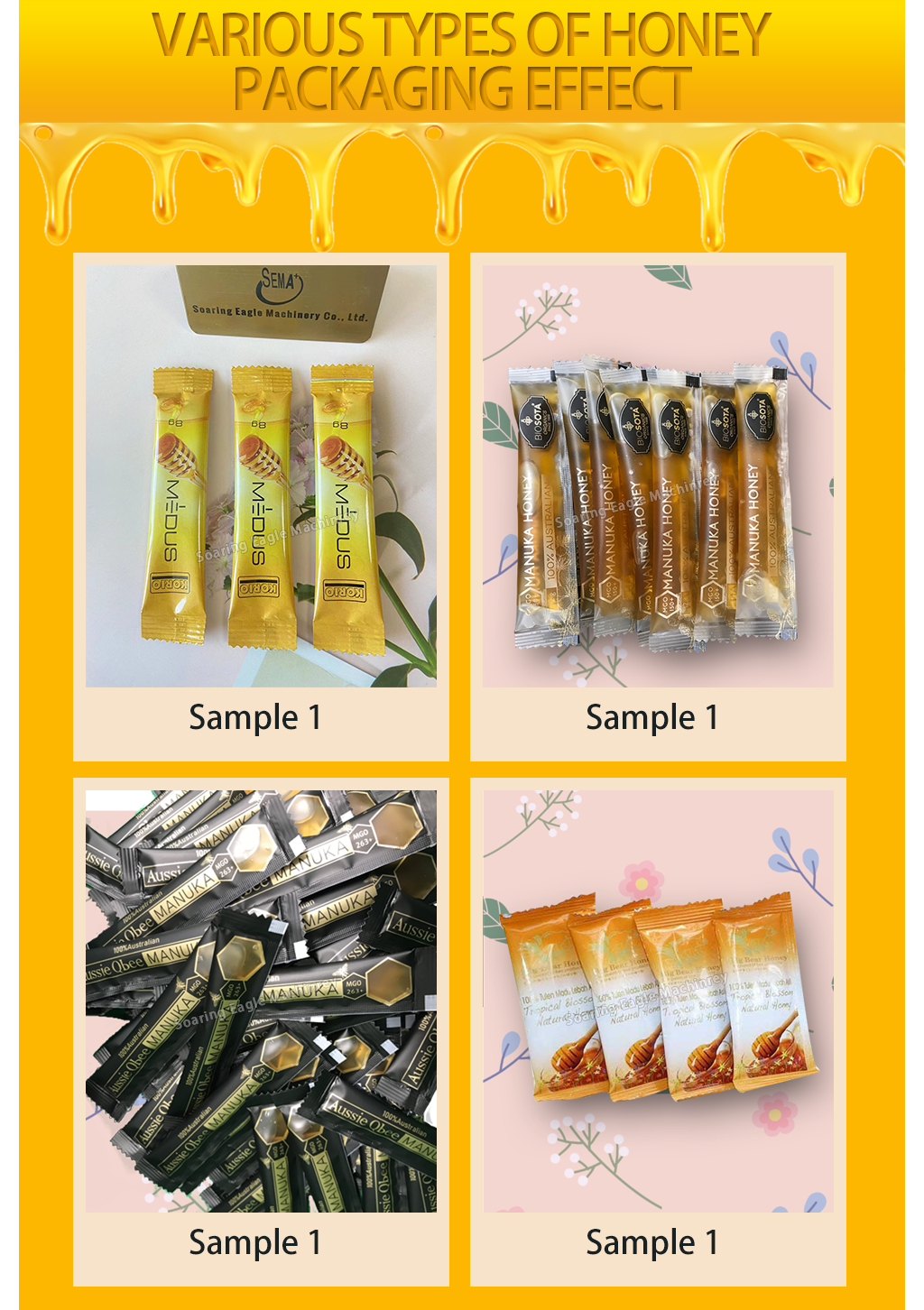 Full automatic honey stick three side sealing sachet paste packing machine Full automatic honey stick three side sealing sachet paste packing machine