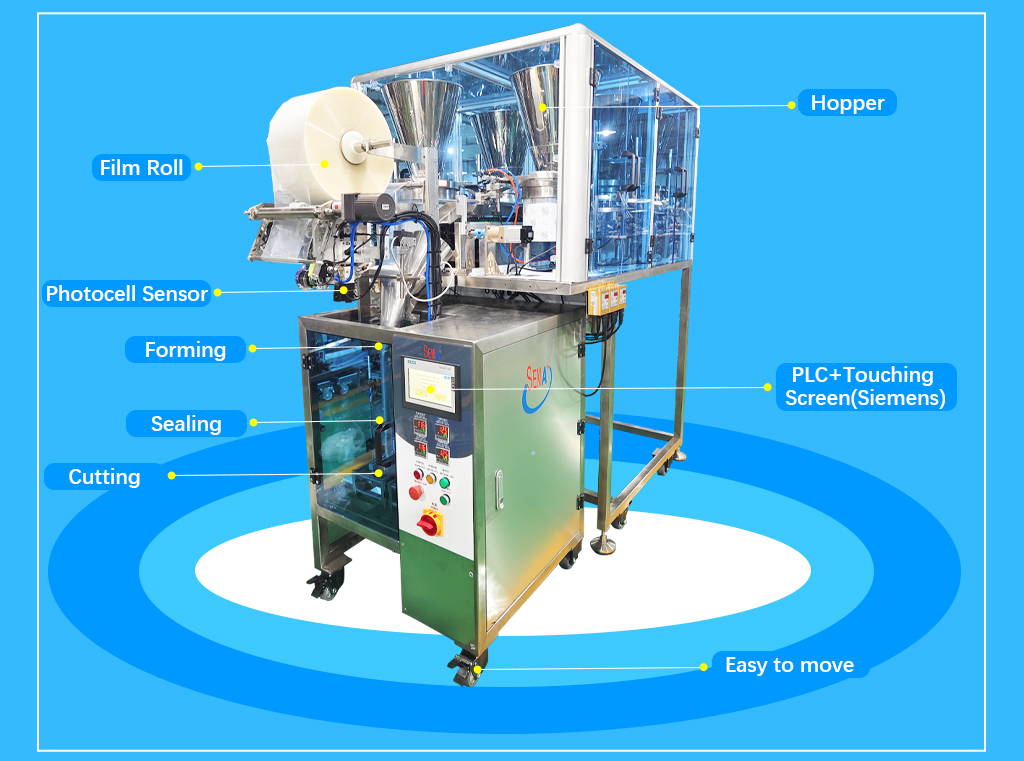 High Speed 6 7 8 Feeders Pills Tablets Pharma Medical Sachet Packaging Machine