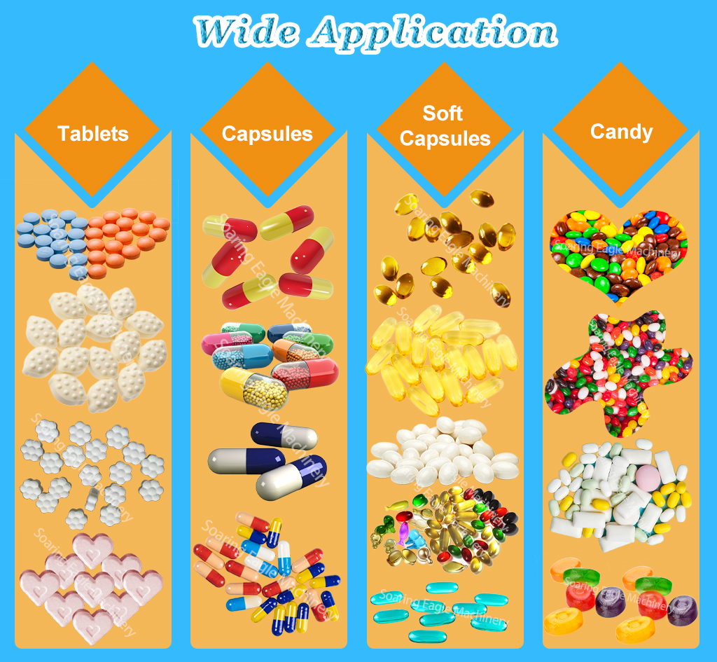 High Speed 6 7 8 Feeders Pills Tablets Pharma Medical Sachet Packaging Machine