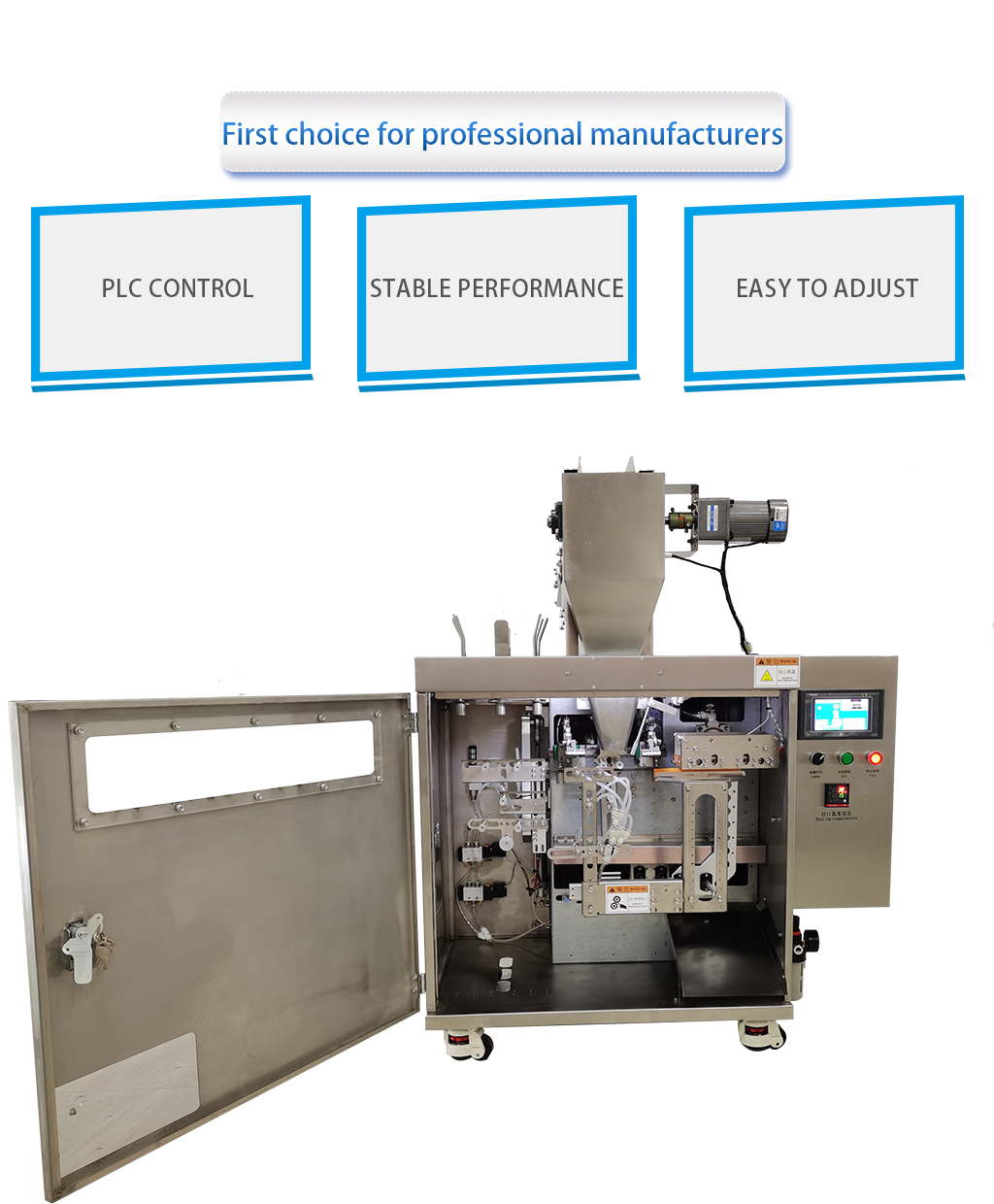 Automatic premade pouch bag zipper sachet doypack sachet filling sealing sachet packing machine