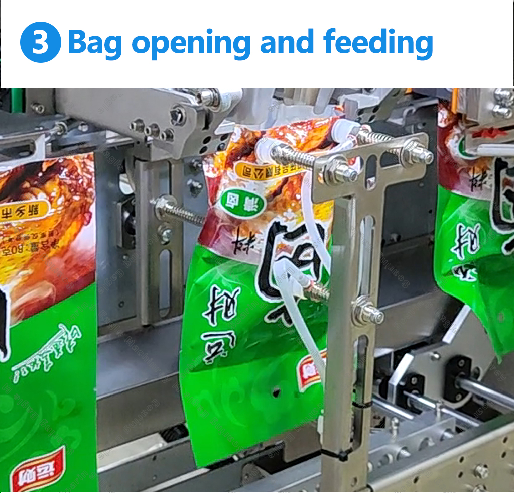 Automatic premade pouch bag zipper sachet doypack sachet filling sealing sachet packing machine