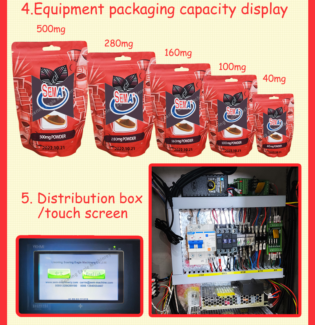 Small powder premade zipper bag standing up sachet packaging machine