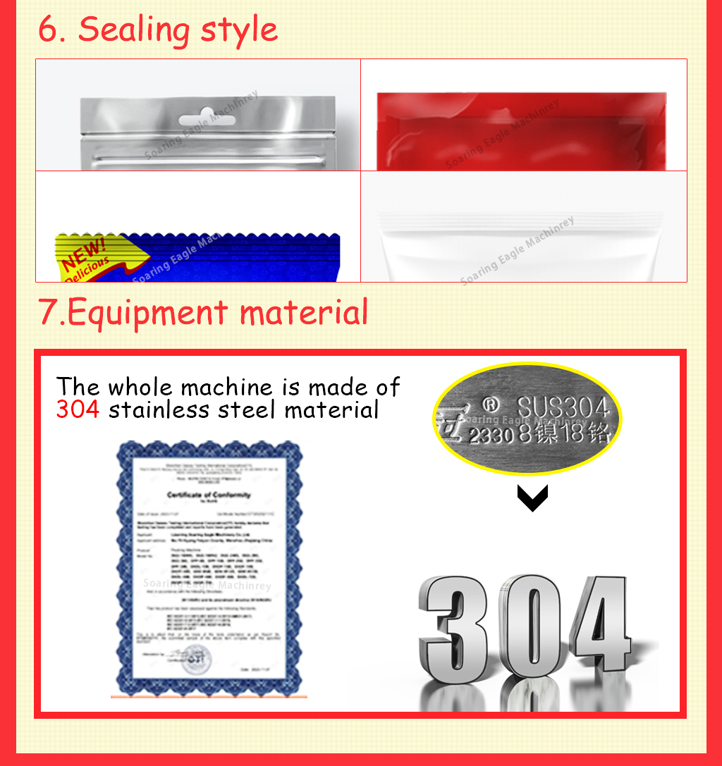 Small powder premade zipper bag standing up sachet packaging machine