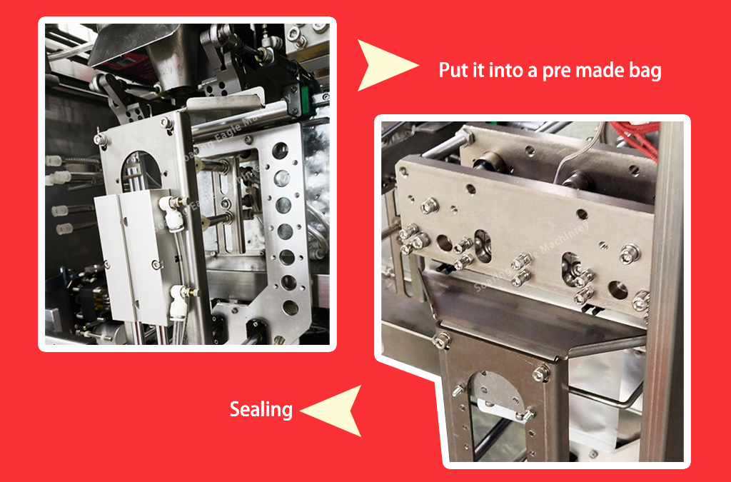 Small powder premade zipper bag standing up sachet packaging machine