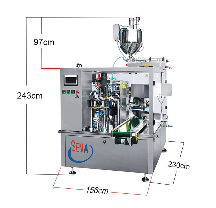 Rotary type 30ml 60ml 100ml pre-made forming filling sealing pouch bag sachet packing machine Rotary type 30ml 60ml 100ml pre-made forming filling sealing pouch bag sachet packing machine