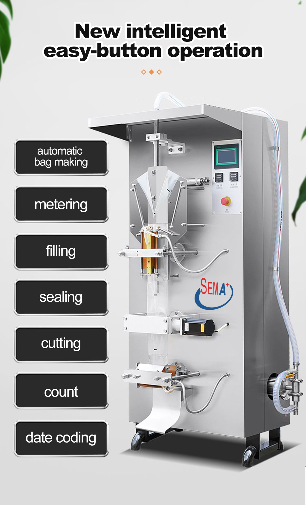 50-500ml automatic small sachet liquid coil printing machine sachet water filling packing machine