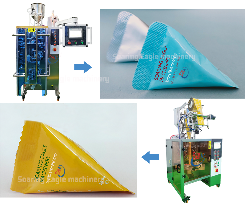 Essence/Lotion/Mask Triangle Bag Multifunctional Automatic Pouch Shaped Sachet Packaging Machine Essence/Lotion/Mask Triangle Bag Multifunctional Automatic Pouch Shaped Sachet Packaging Machine