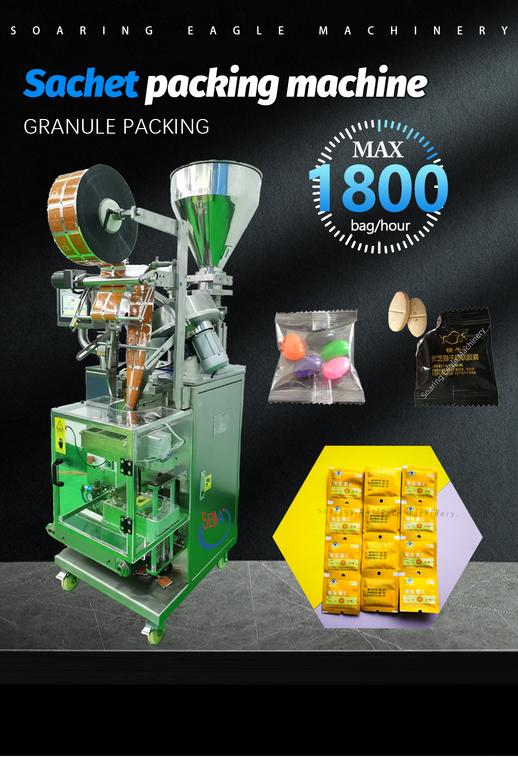 Easy to Operate Automatic Machine 4 Side Sealin Counting Tablet Pill Capsule Packing Machine