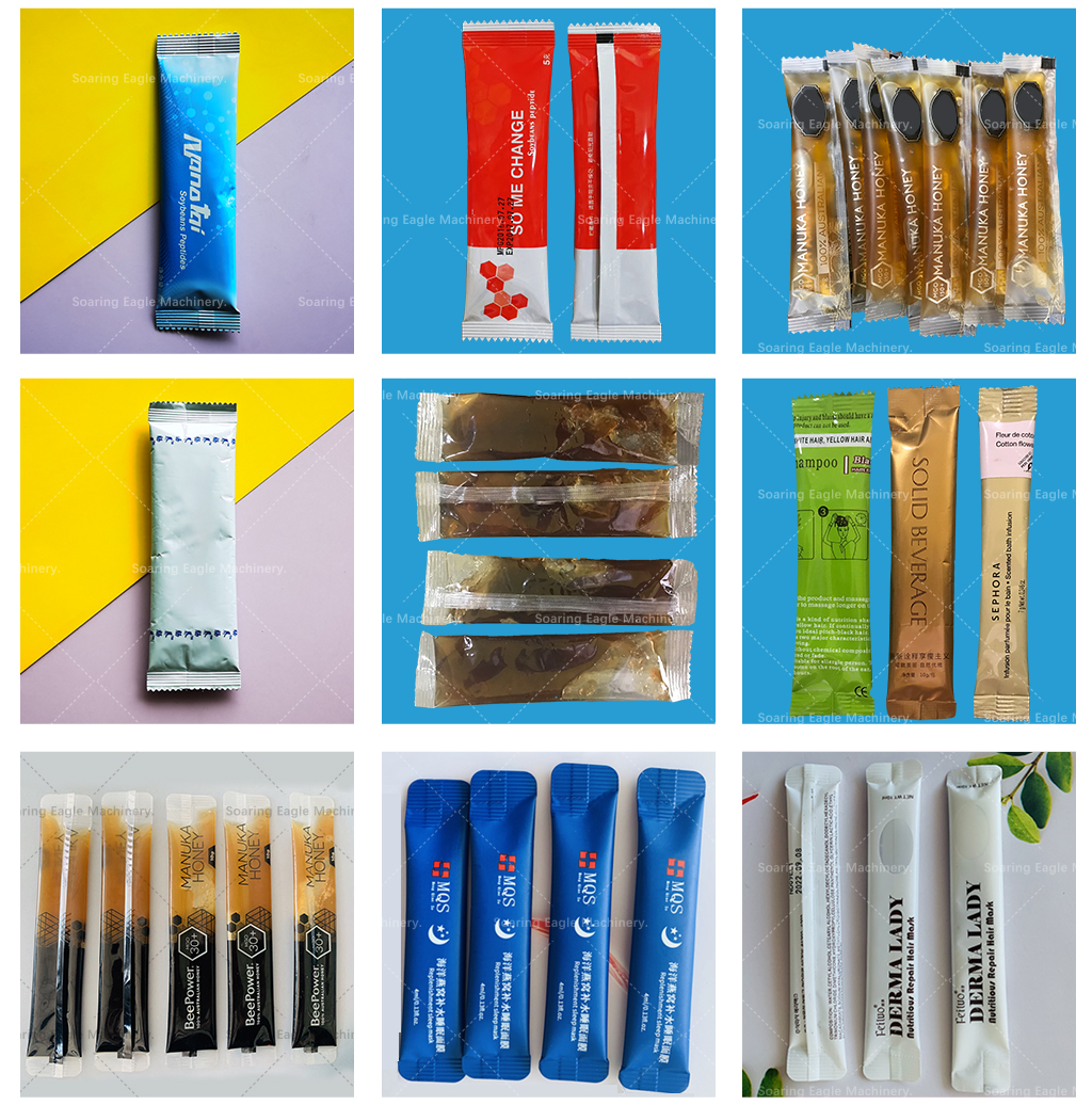 Juice honey syrup ketchup masala sauce peanut butter paste filling sachet sealing oil liquid cream sachet packing machine Juice honey syrup ketchup masala sauce peanut butter paste filling sachet sealing oil liquid cream sachet packing machine