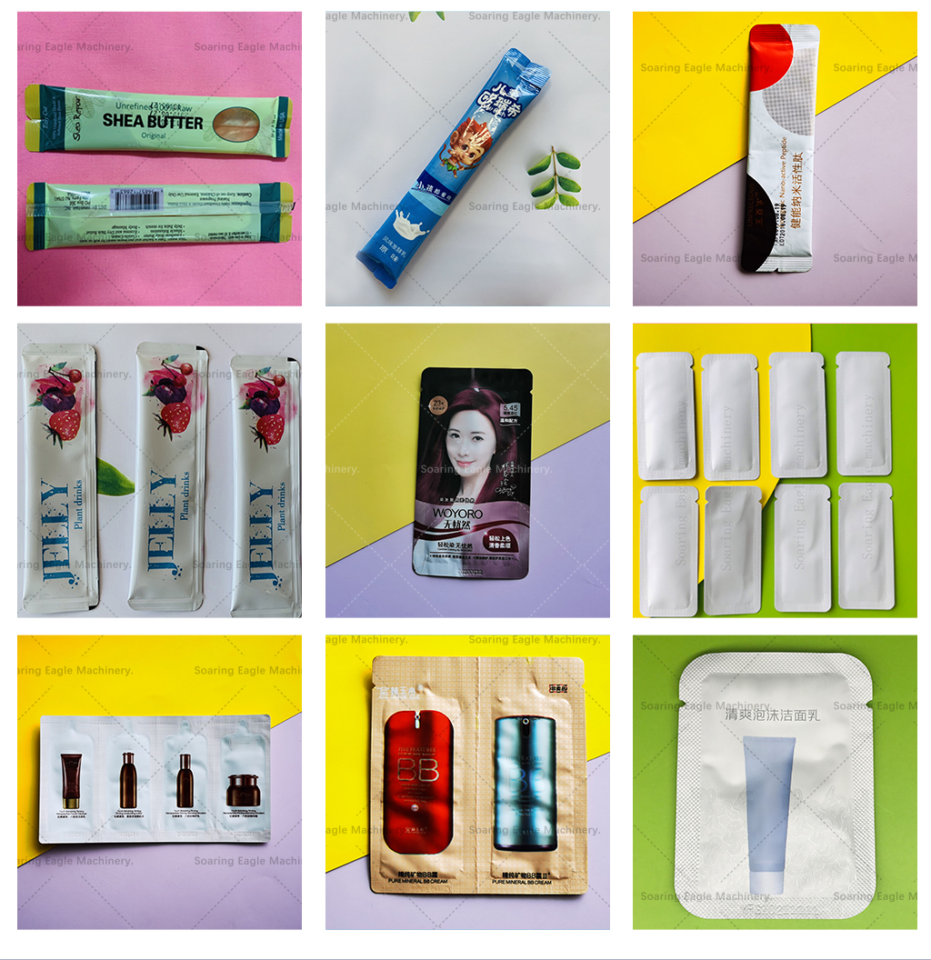 Juice honey syrup ketchup masala sauce peanut butter paste filling sachet sealing oil liquid cream sachet packing machine Juice honey syrup ketchup masala sauce peanut butter paste filling sachet sealing oil liquid cream sachet packing machine