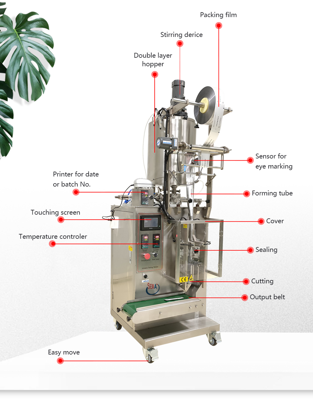 Automatic vffs cosmetic cream sachet packaging machine