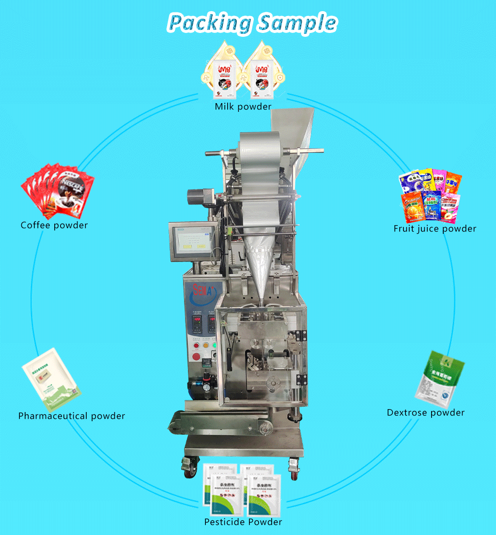 Cheap price popular 10g soluble powder pesticide powder granule three side four side seal sachet packing machine