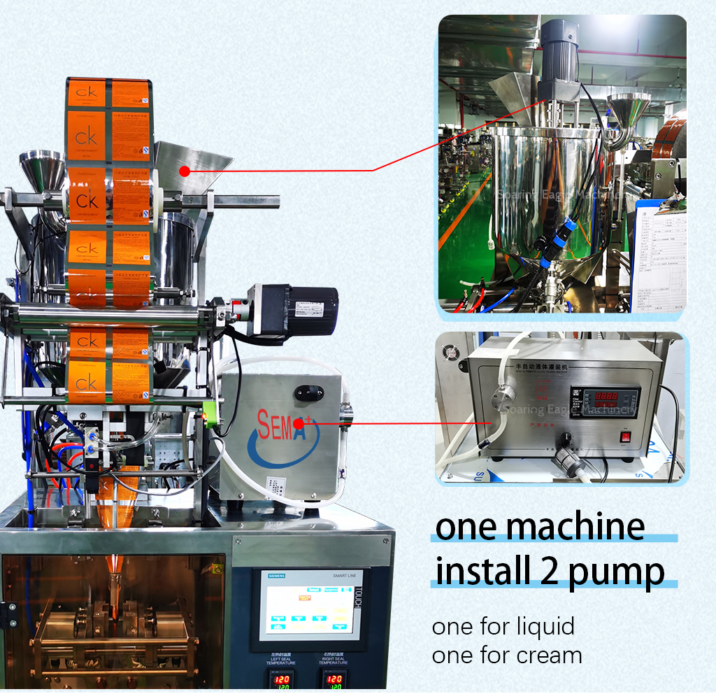 4-Side Seal Shampoo Cosmetic Cream Sachet Packaging Machine