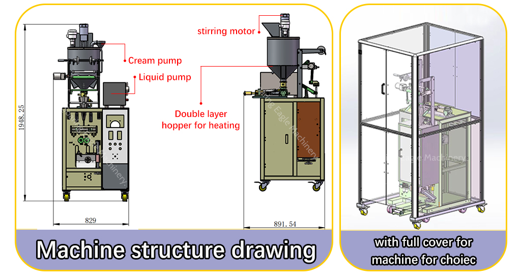 4-Side Seal Shampoo Cosmetic Cream Sachet Packaging Machine