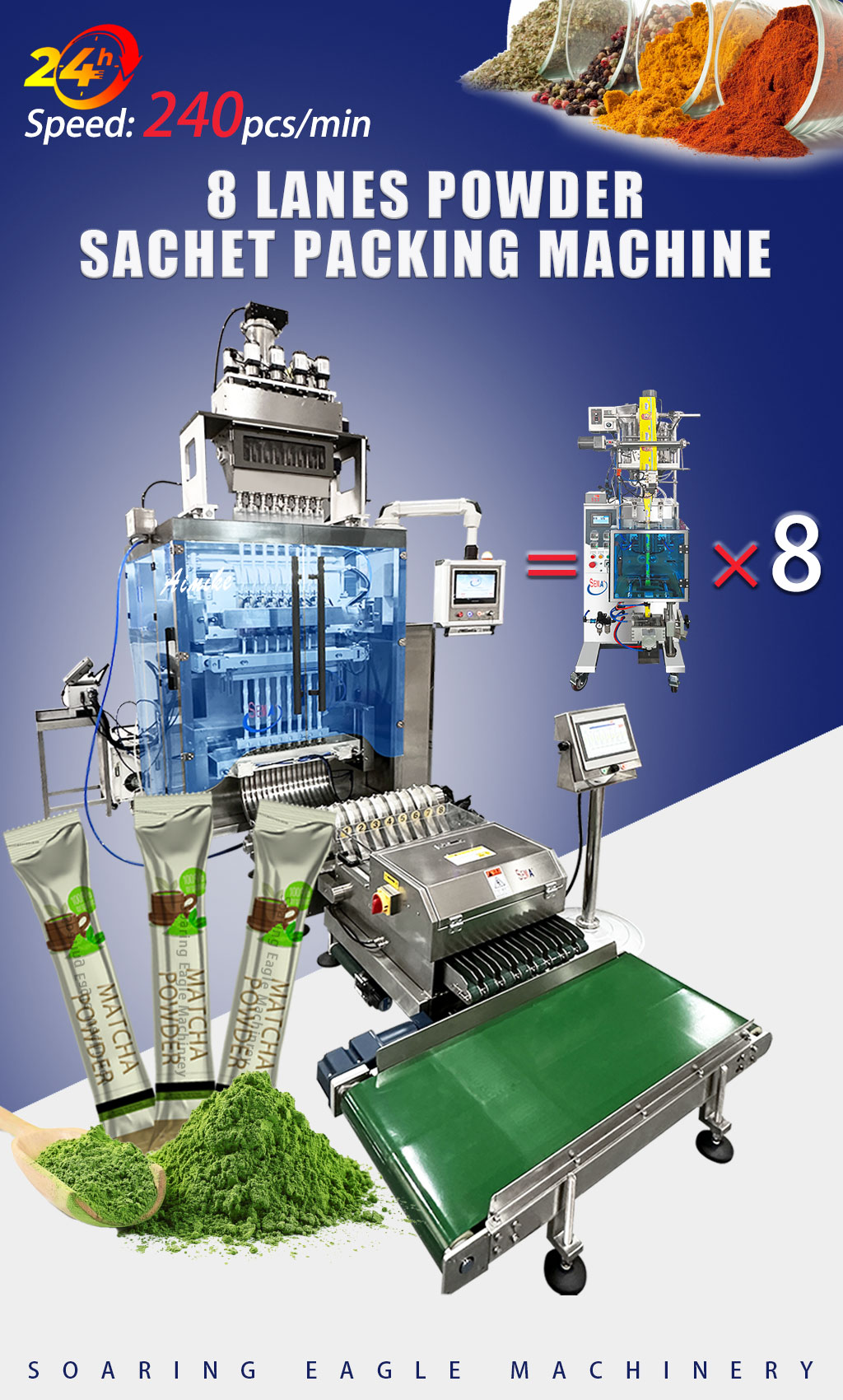 High Quality Multi Lanes Powder Granule Sachet Packing Machine