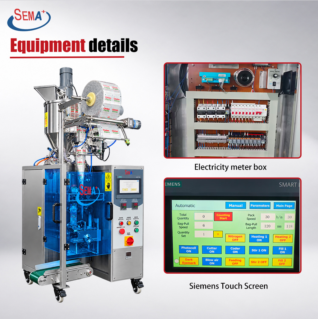 Automatic Four Side Seal Sachet Packing Machine for Salad Dressing Sauce Paste Single Serve Packaging