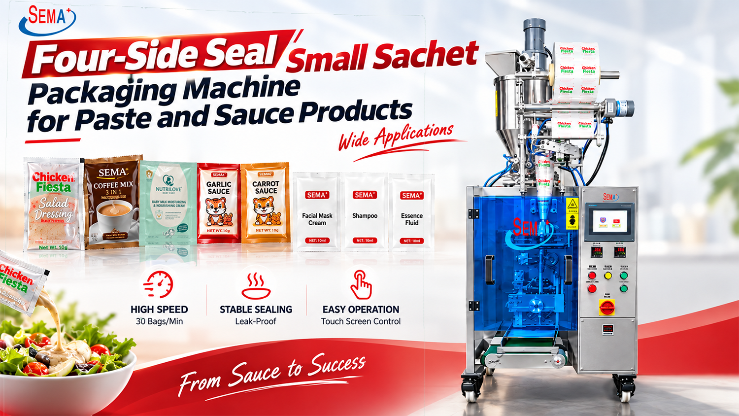 How Can a Four-Side Seal Sachet Packing Machine Improve Sauce and Paste Packaging?