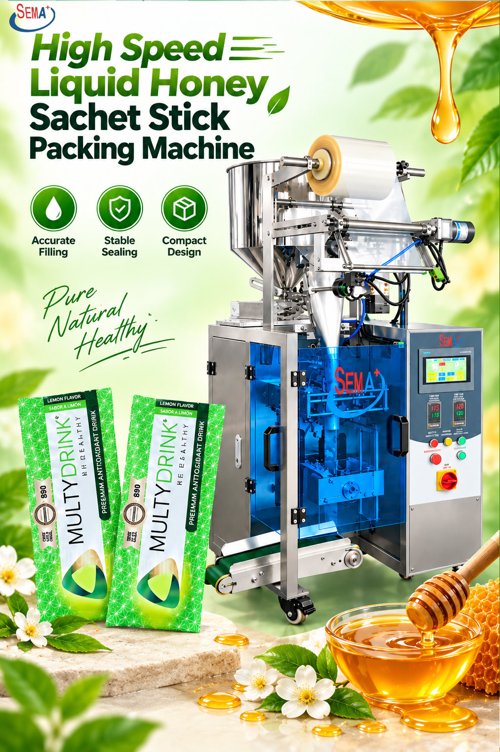 Automatic Honey Sachet Packing Machine High Speed Liquid Stick Pack Packaging Machine Automatic Honey Sachet Packing Machine High Speed Liquid Stick Pack Packaging Machine