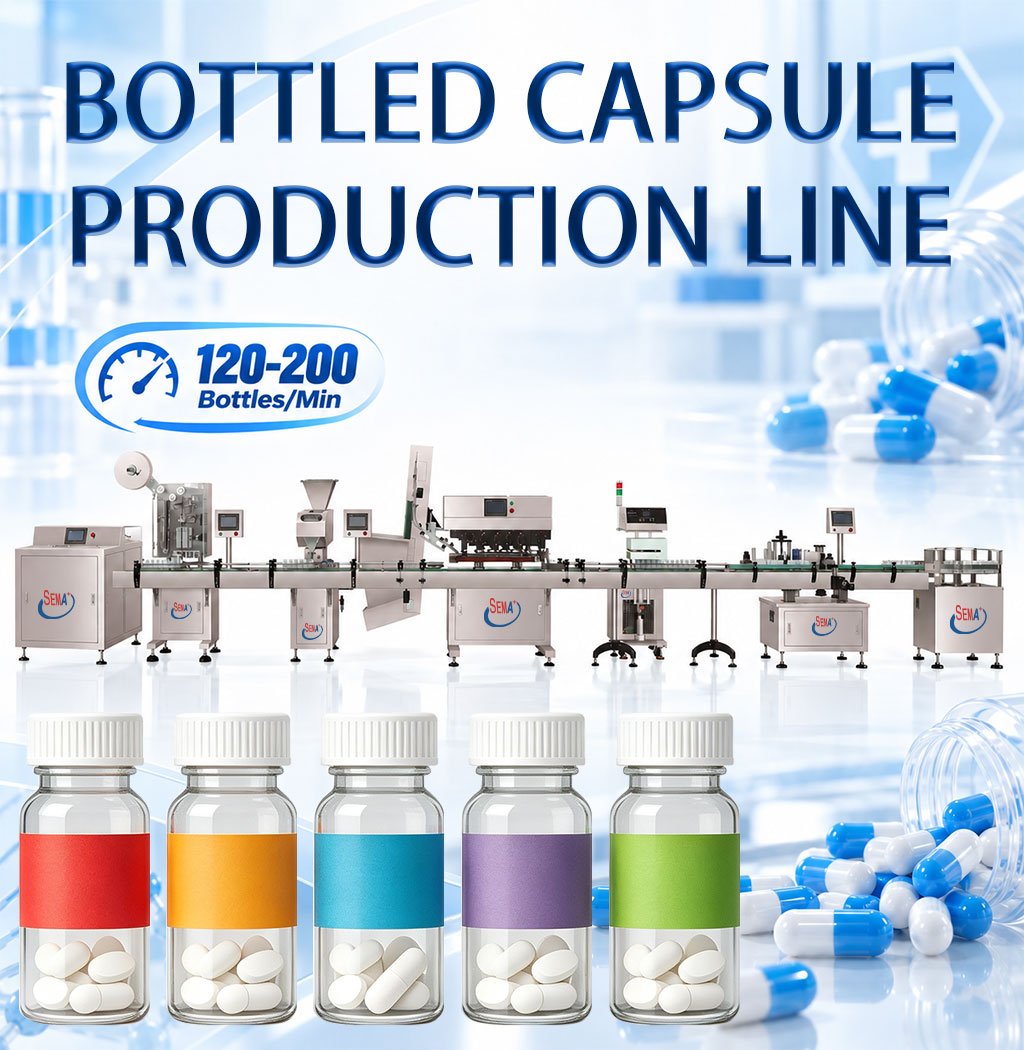 Automatic Capsule Bottle Packing Machine Counting Filling Capping Labeling Production Line
