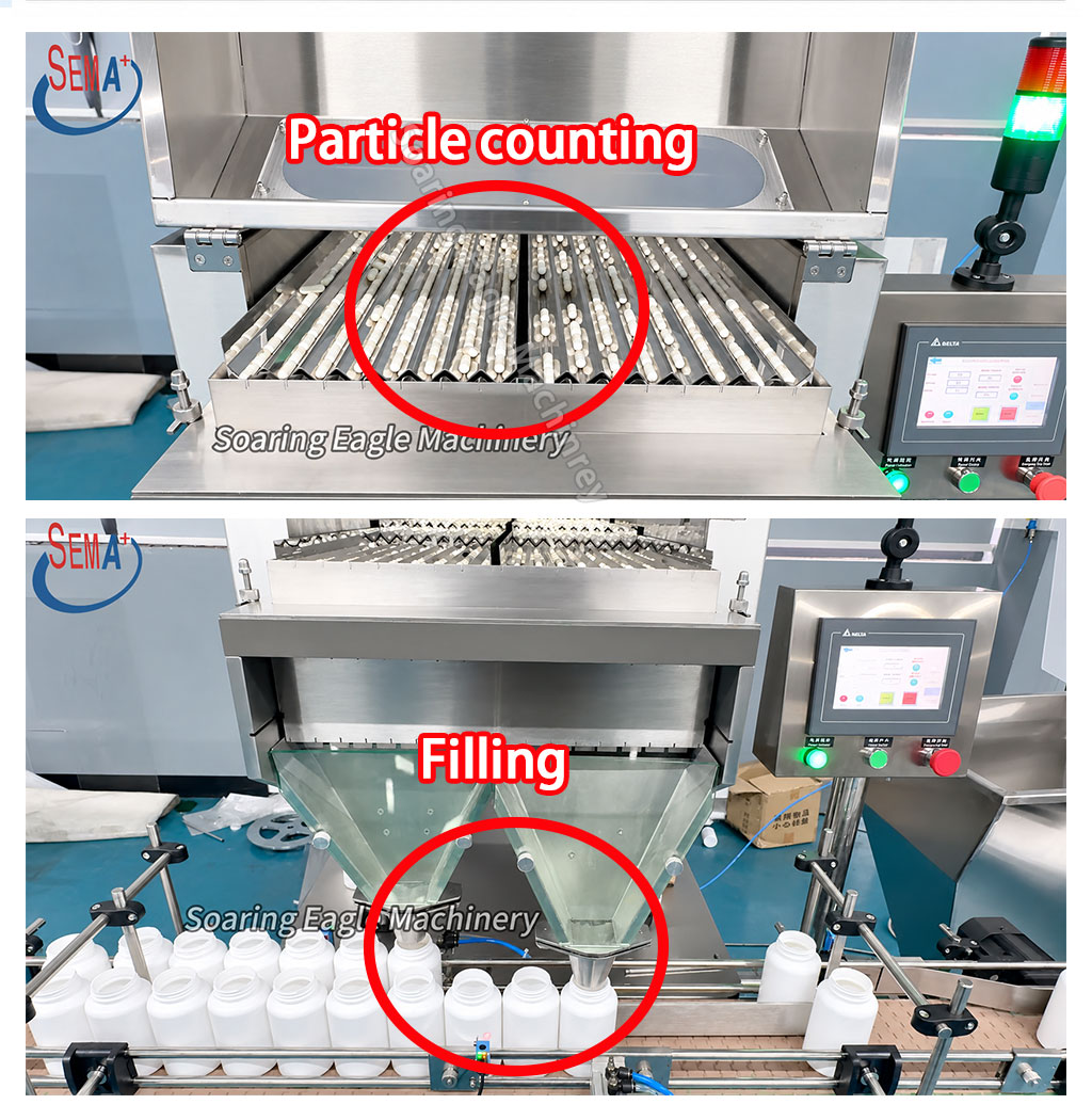 Automatic Capsule Bottle Packing Machine Counting Filling Capping Labeling Production Line