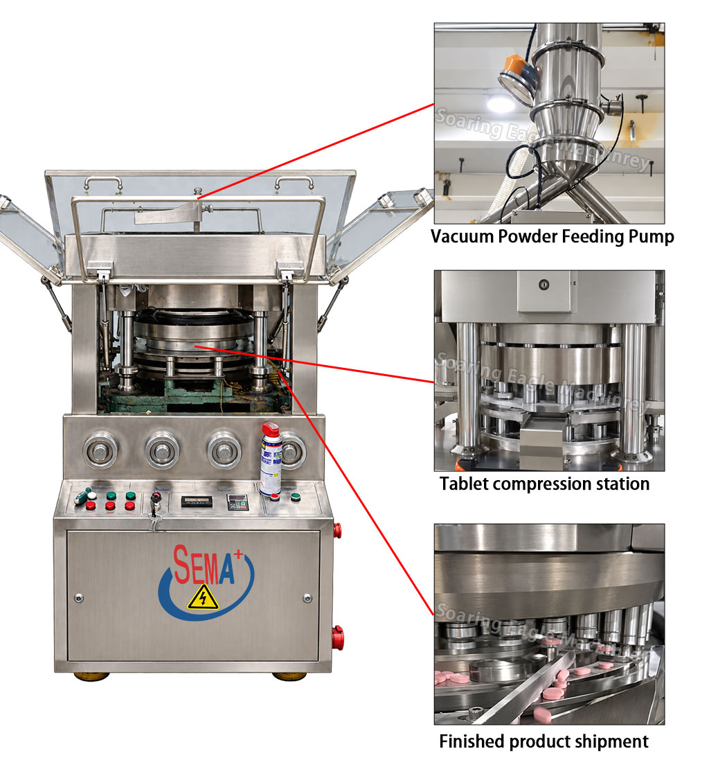 Automatic Tablet Press Machine Powder Compression Pill Making Machine 4320 Tablets Per Hour Automatic Tablet Press Machine Powder Compression Pill Making Machine 4320 Tablets Per Hour