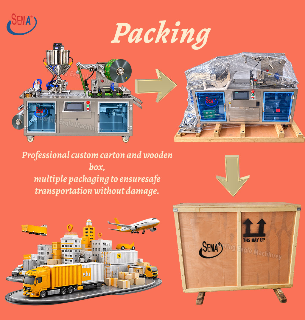 Automatic Sauce Blister Packing Machine Liquid Filling Sealing Cutting Machine Automatic Sauce Blister Packing Machine Liquid Filling Sealing Cutting Machine