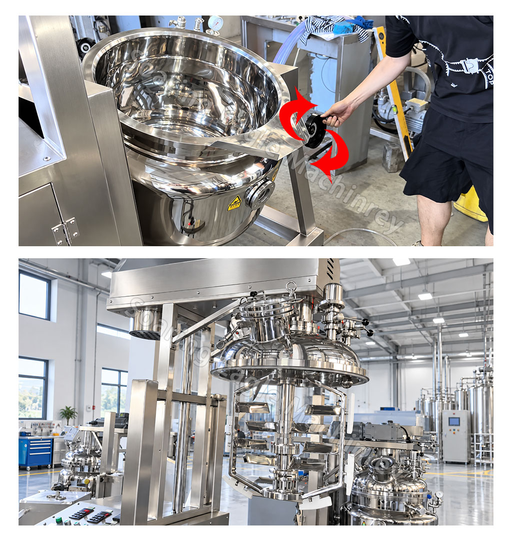 100L Vacuum Emulsifying Mixer Machine Cosmetic Cream Lotion Making Equipment 100L Vacuum Emulsifying Mixer Machine Cosmetic Cream Lotion Making Equipment