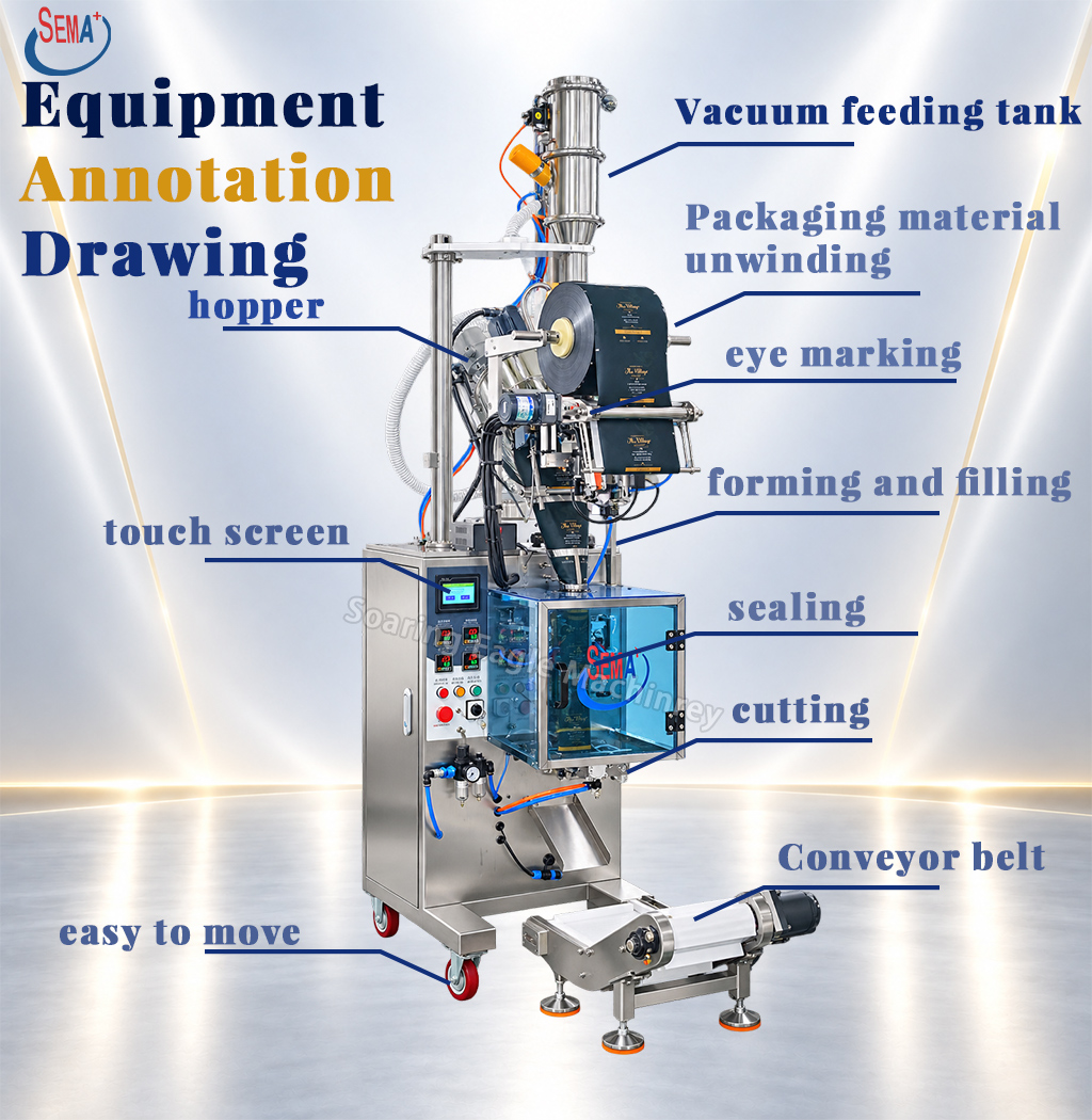 Automatic Powder Packing Machine Auger Filling VFFS Machine for Coffee Spice Milk Powder Automatic Powder Packing Machine Auger Filling VFFS Machine for Coffee Spice Milk Powder