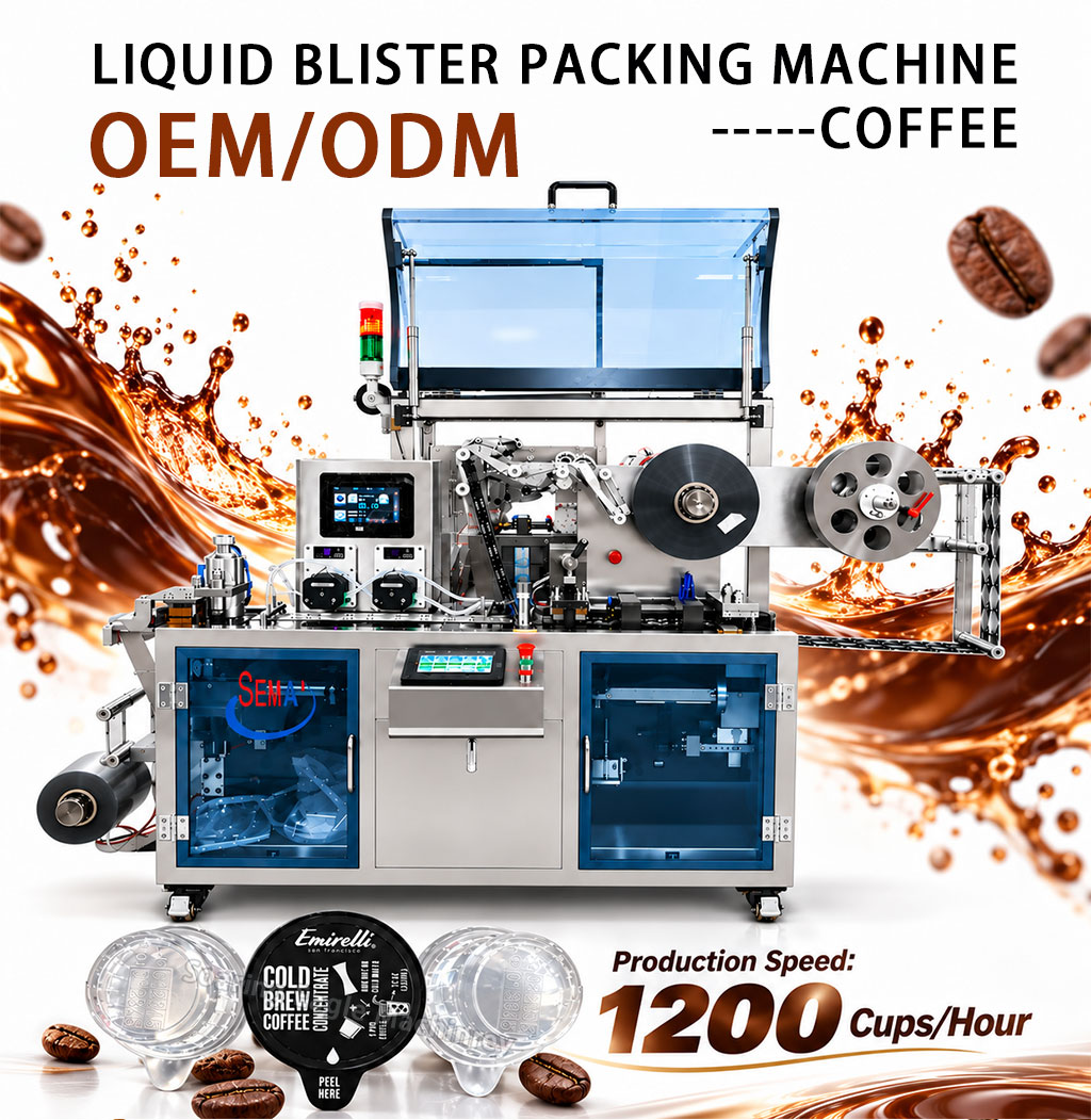 Automatic Coffee Liquid Blister Packing Machine Filling Sealing Cutting Machine Automatic Coffee Liquid Blister Packing Machine Filling Sealing Cutting Machine