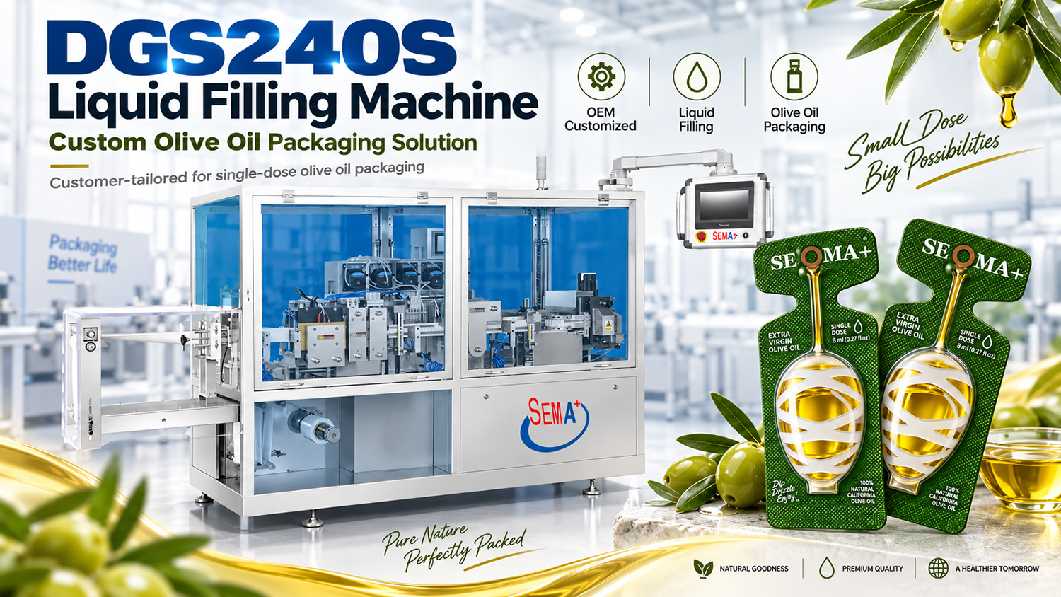 Customized DGS240S Olive Oil Liquid Filling Machine Completed Customized DGS240S Olive Oil Liquid Filling Machine Completed