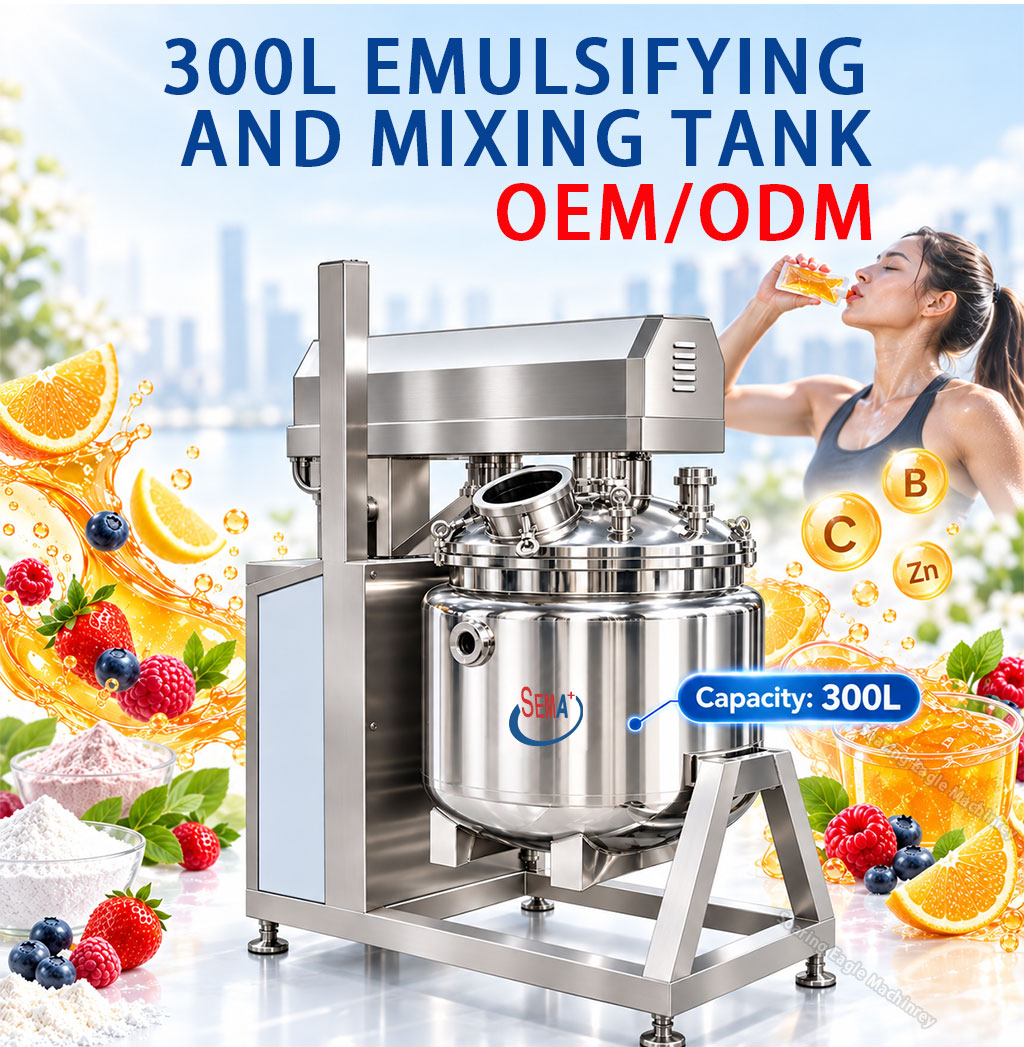 Automatic 300L Vacuum Emulsifying Mixer Machine for Cosmetic Cream Lotion Gel Production Automatic 300L Vacuum Emulsifying Mixer Machine for Cosmetic Cream Lotion Gel Production