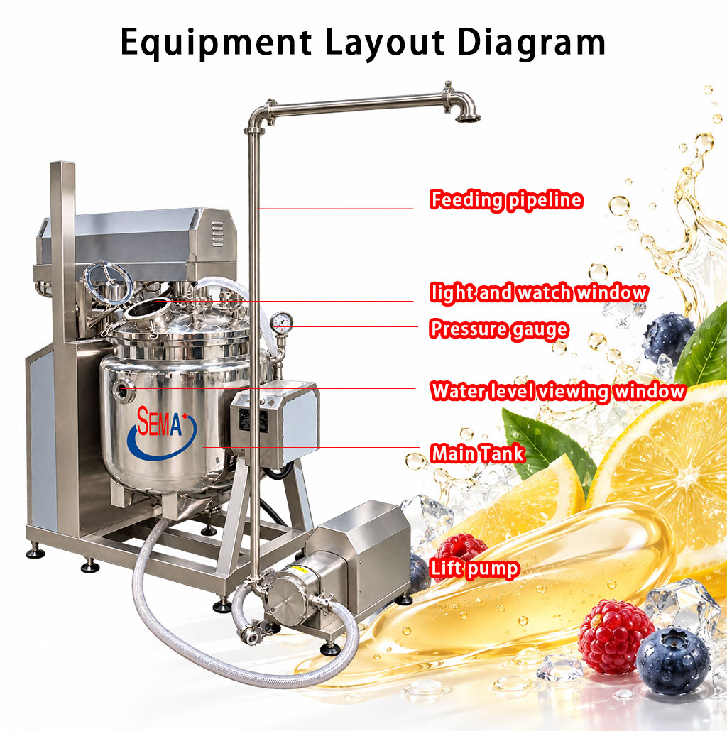 Automatic 300L Vacuum Emulsifying Mixer Machine for Cosmetic Cream Lotion Gel Production Automatic 300L Vacuum Emulsifying Mixer Machine for Cosmetic Cream Lotion Gel Production