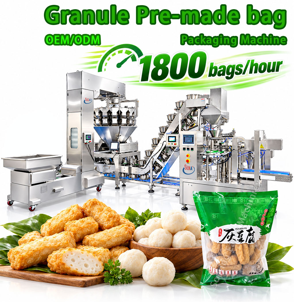 Automatic Granule Premade Pouch Packing Machine with Multihead Weigher for Nuts and Dried Fruit Automatic Granule Premade Pouch Packing Machine with Multihead Weigher for Nuts and Dried Fruit